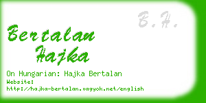 bertalan hajka business card